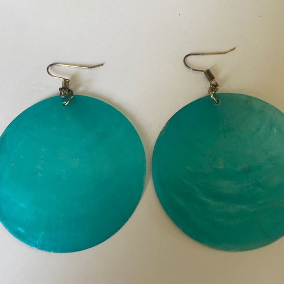 None Jewelry - $6.00 or 3 for $15.00  Blue Iridescent Disc Earrings